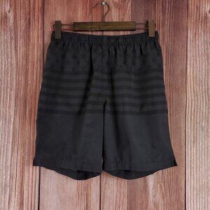 Chubbies Mens Size Medium 7" Inseam American Flag Shorts Drawstring Black Gray